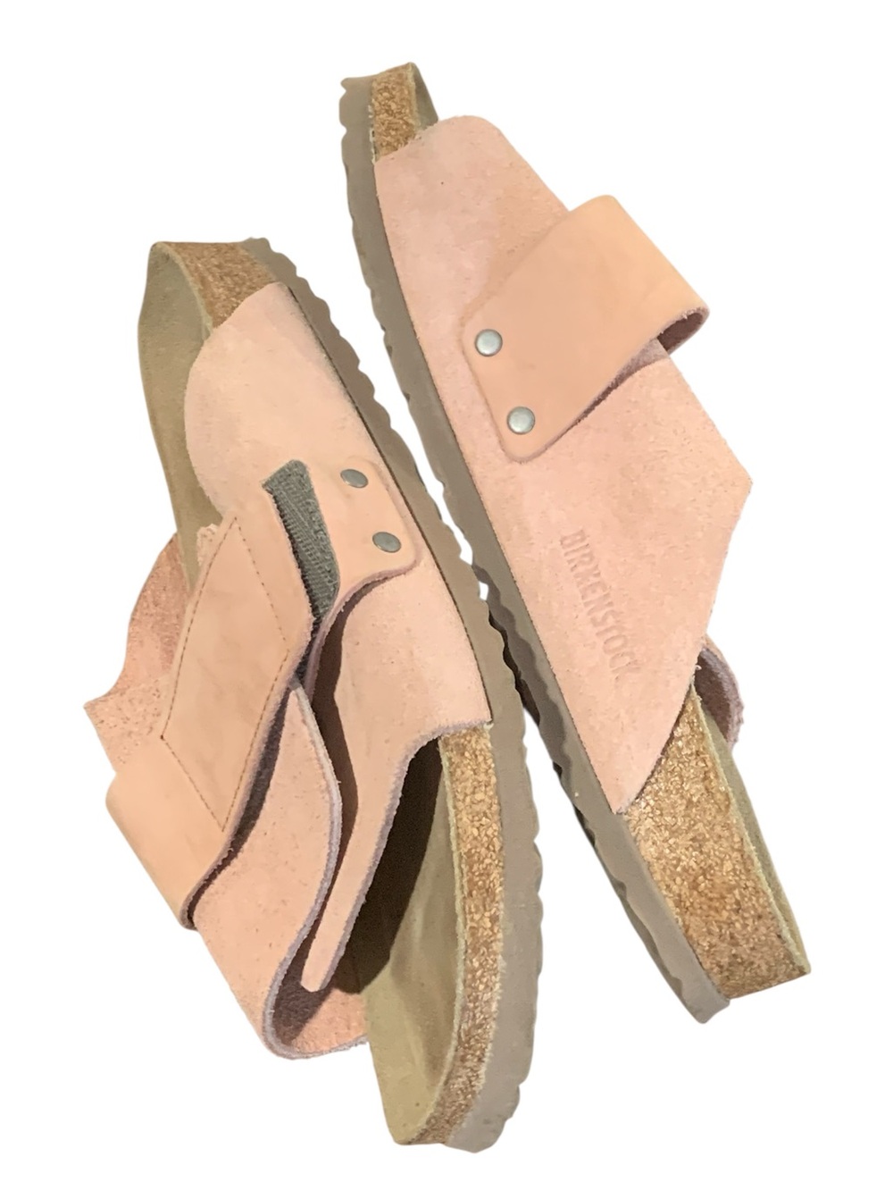 Birkenstock Kyoto Pink Blush Suede Leather Hook & Loop Adjustable Closure 10 - Picture 4 of 9